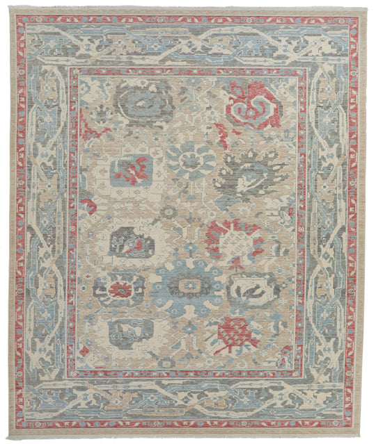 8x10 Ivory and Gray Turkish Traditional Rug