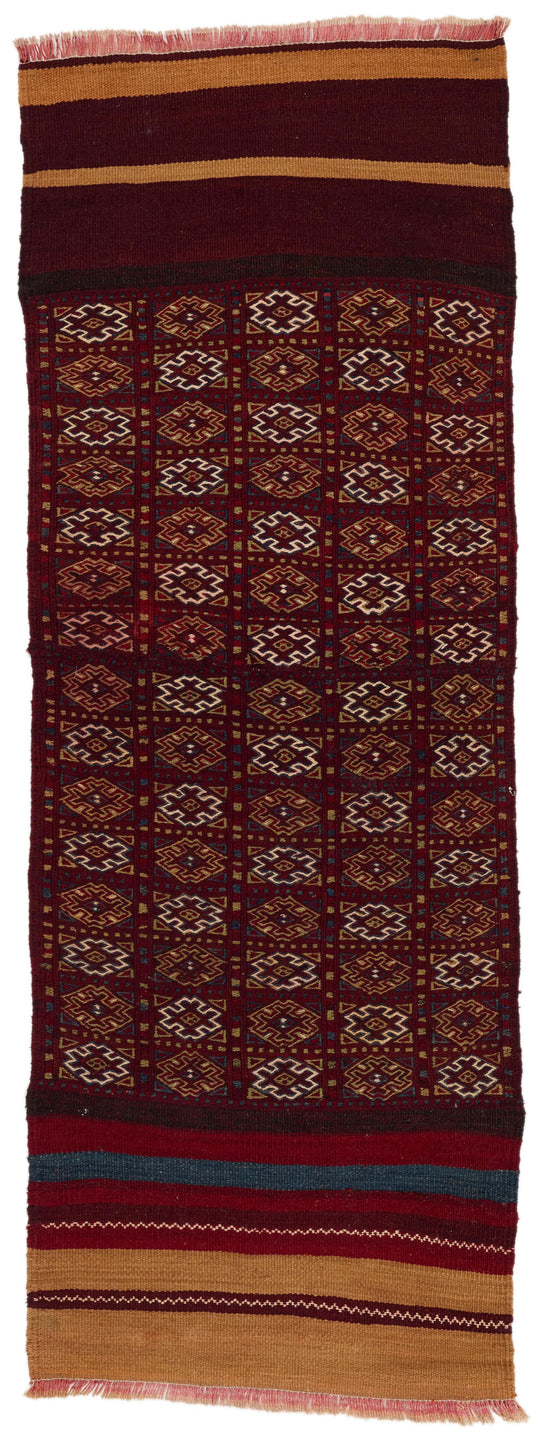 2x7 Burgundy and Burgundy Persian Runner