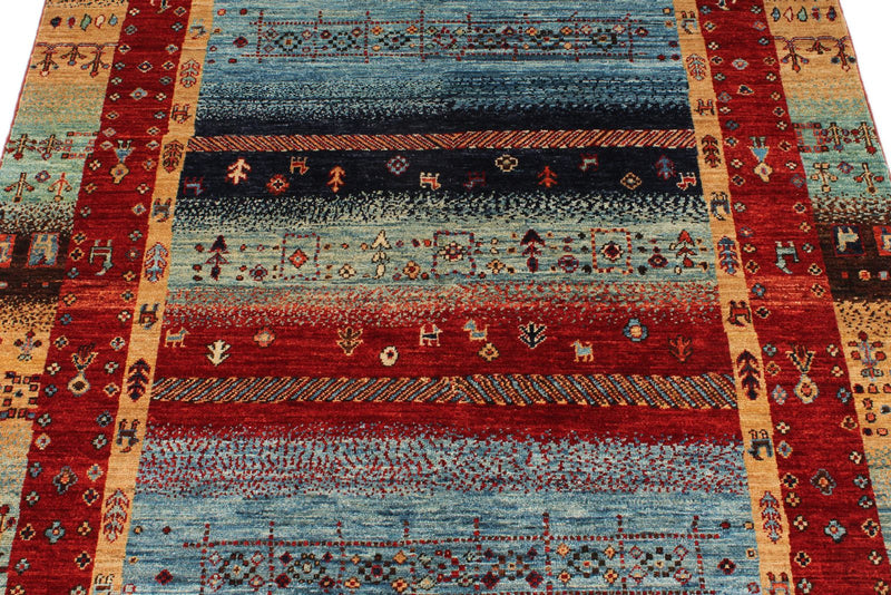 4x6 Multicolor Anatolian Tribal Rug