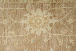 8x9 Light Brown and Ivory Turkish Oushak Rug