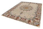 11x14 Ivory and Multicolor Turkish Traditional Rug