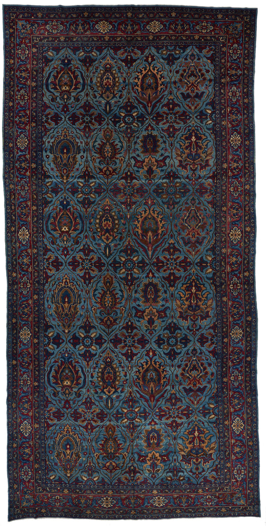 11x22 Blue and Red Persian Runner