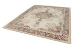 8x10 Off White and Multicolor Turkish Oushak Rug