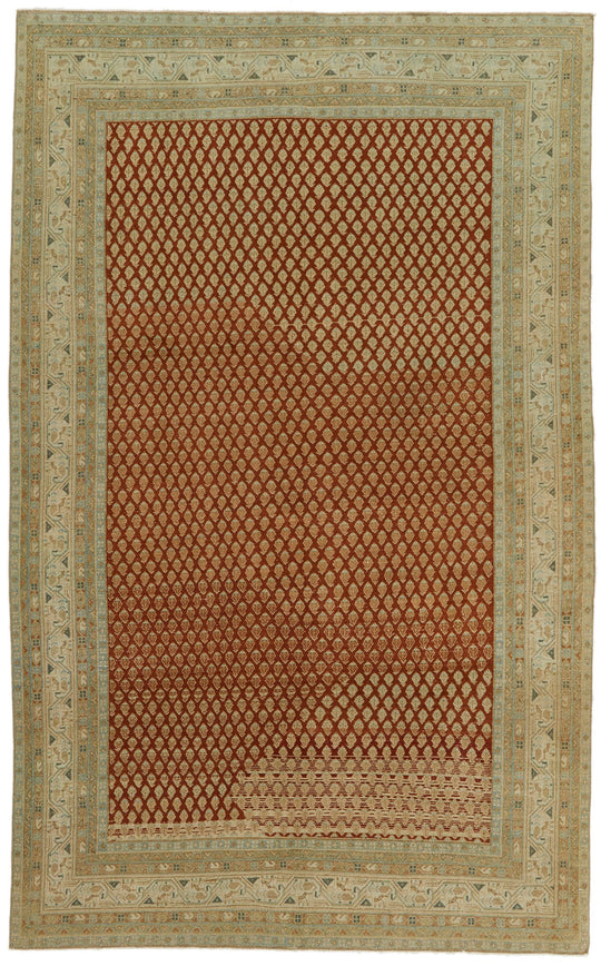 6x9 Rust and Ivory Turkish Traditional Rug