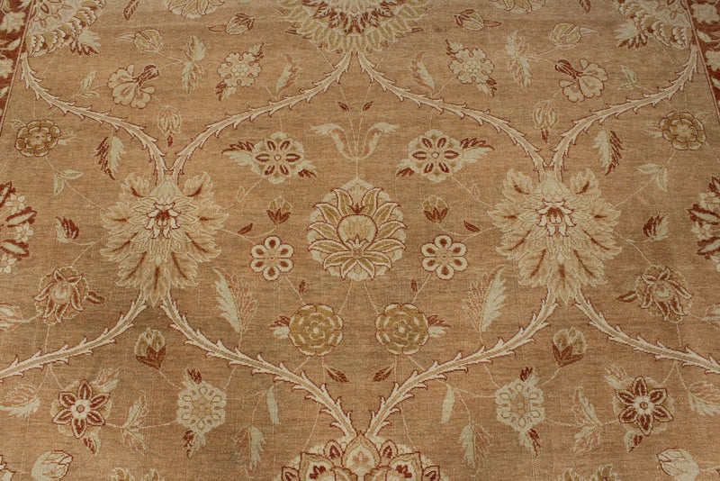 10x13 Beige and Rust Turkish Traditional Rug