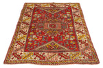4x6 Red and Ivory Turkish Tribal Rug