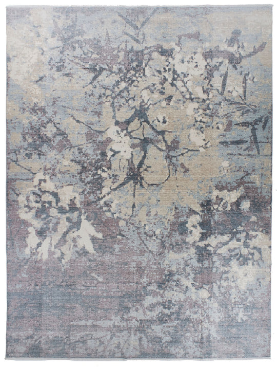 10x13 Gray and Purple Modern Contemporary Rug