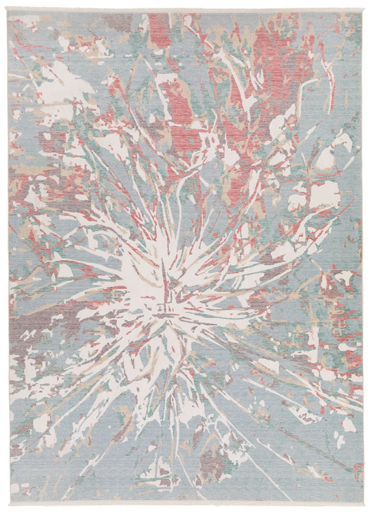 8x11 Blue and Multicolor Turkish Traditional Rug