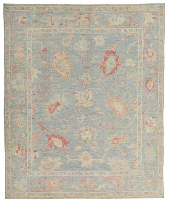 8x10 Gray Turkish Oushak Rug