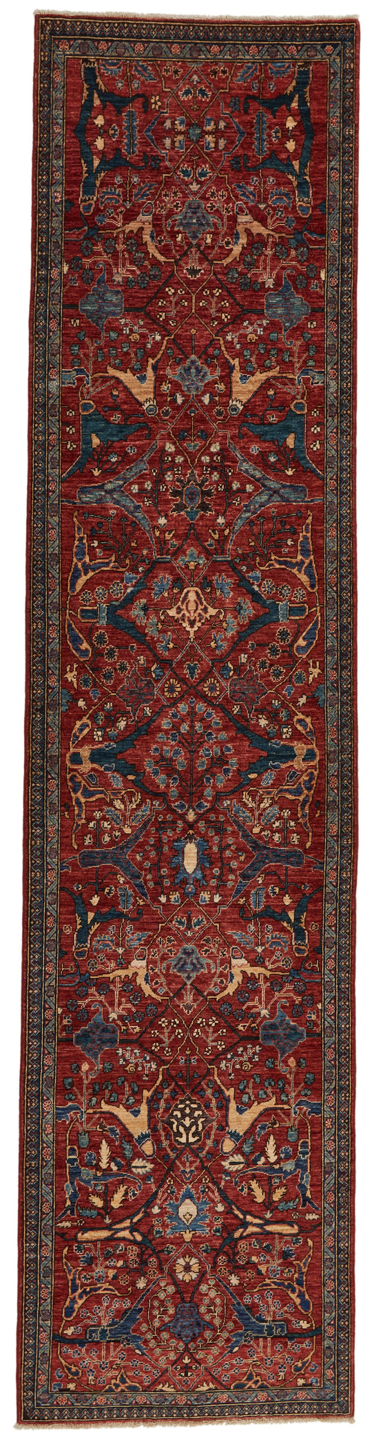 3x12 Rust and Navy Anatolian Traditional Rug