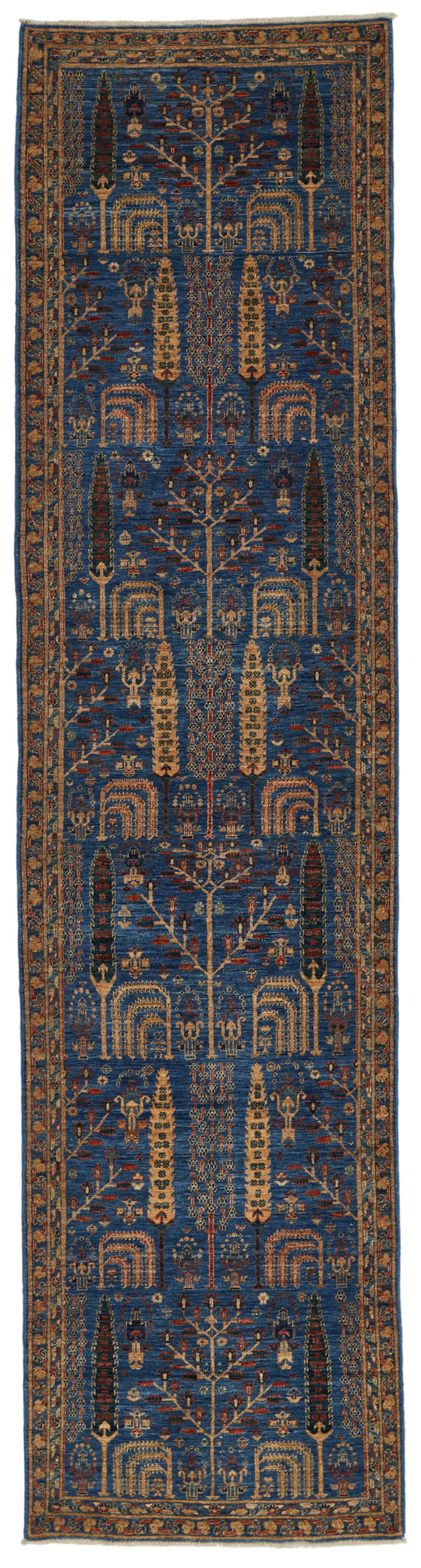 3x12 Blue and Multicolor Traditional Runner