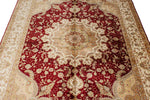 5x8 Red and Ivory Turkish Silk Rug