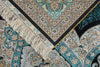 6x9 Navy and Multicolor Turkish Silk Rug