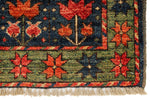 2x3 Navy and Olıve Green Anatolian Traditional Rug