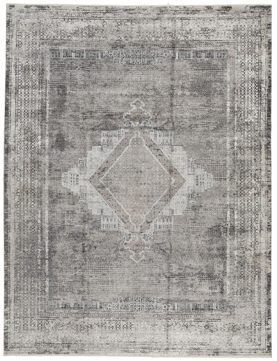 10x13 Silver and Black Turkish Antep Rug