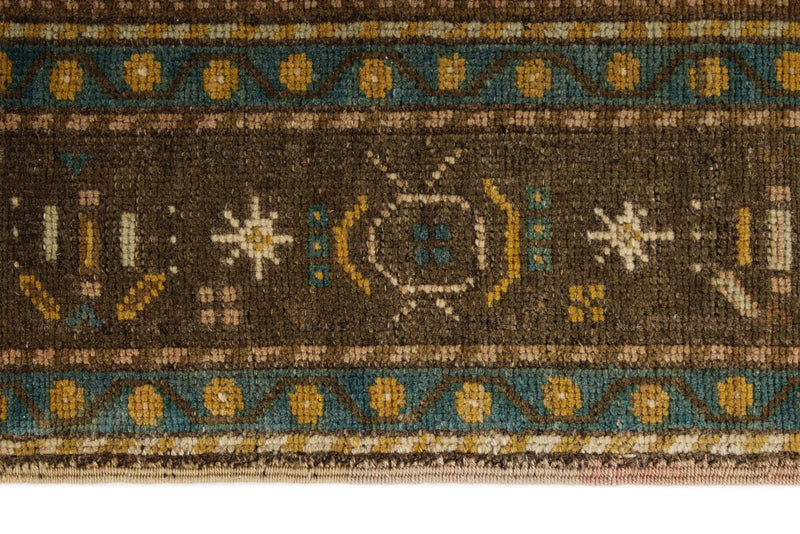 4x6 Brown and Multicolor Anatolian Turkish Tribal Rug