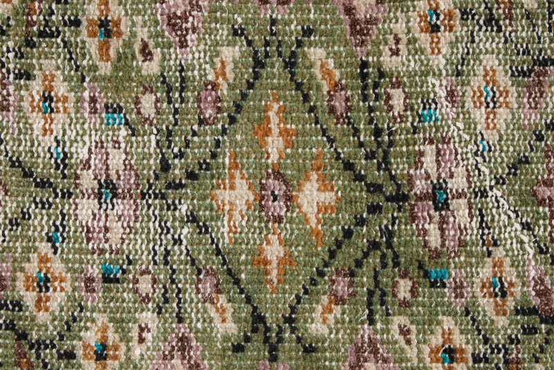 5x8 Green and Multicolor Turkish Anatolian Rug