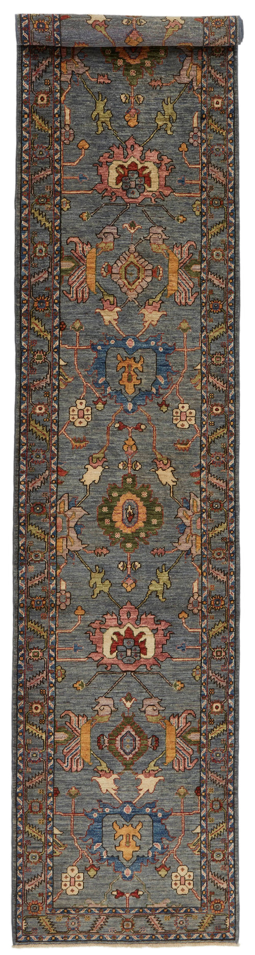 3x14 Gray and Multicolor Anatolian Traditional Runner