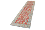3x13 Red and Multicolor Turkish Oushak Runner