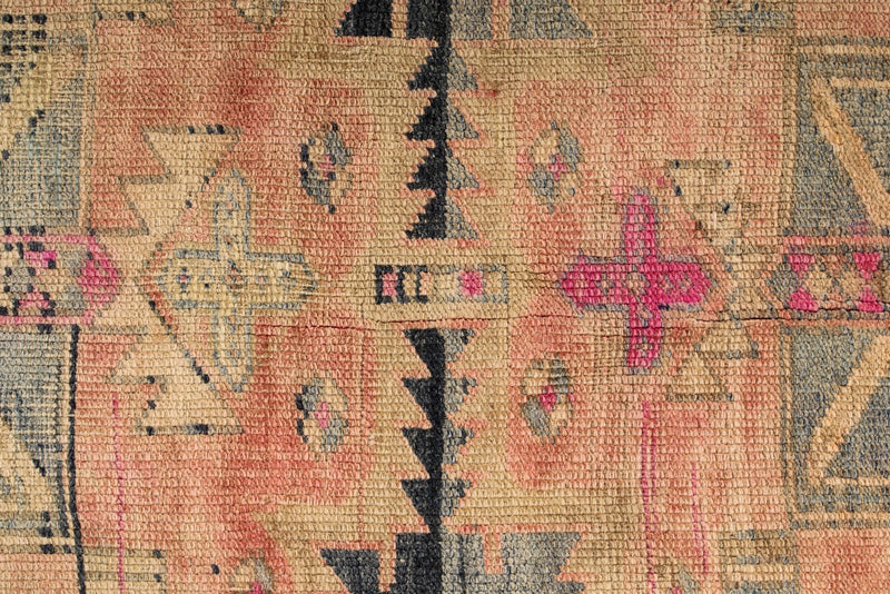 4x10 Mustard and Pink Turkish Traditional Runner