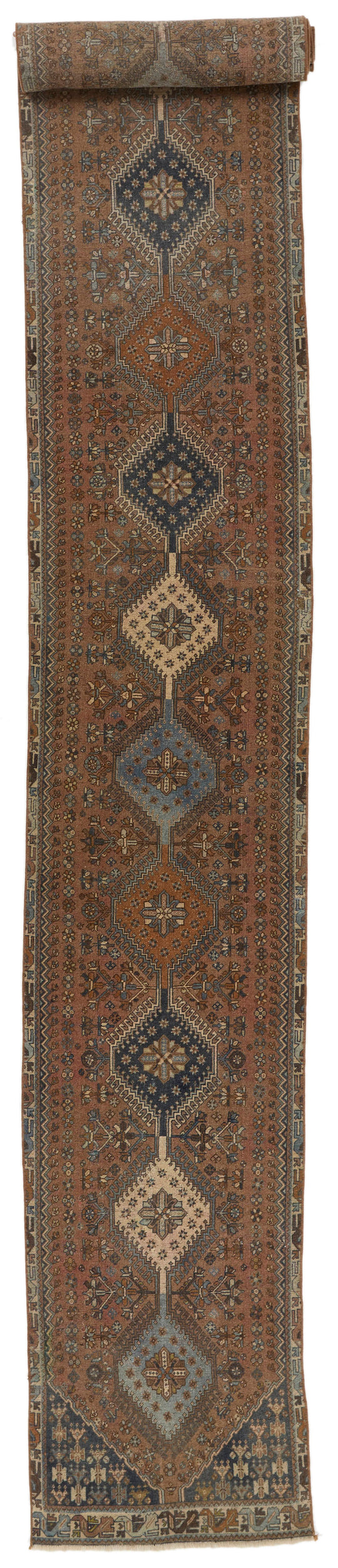 2x23 Brown and Multicolor Persian Traditional Runner