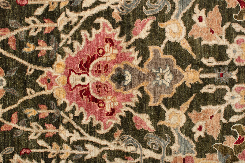 4x12 Green and Beige Anatolian Traditional Runner