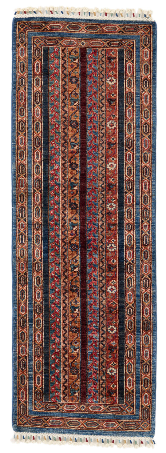 2x6 Multicolor and Blue Turkish Tribal Runner
