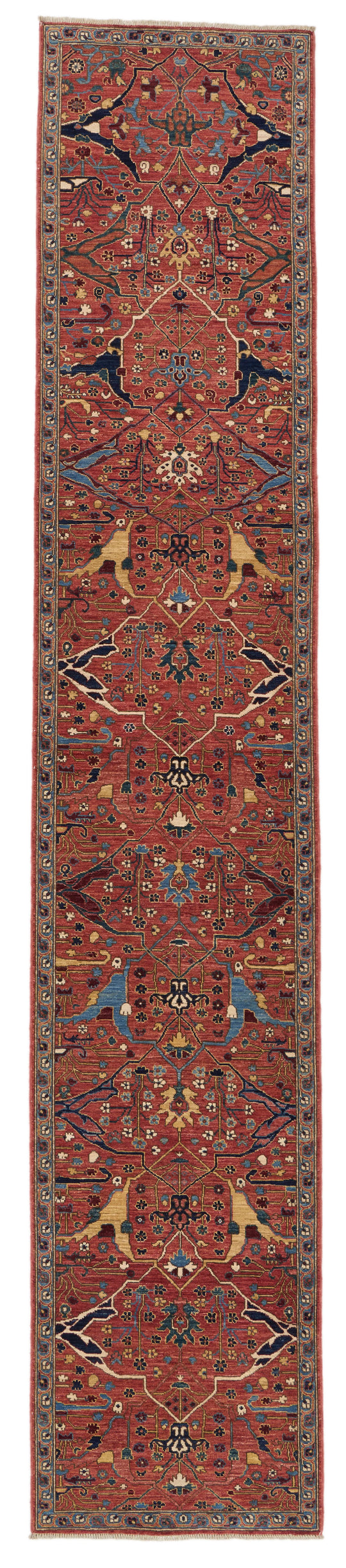 3x14 Rust and Multicolor Traditional Runner