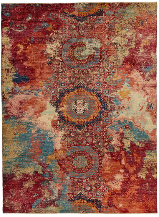 10x14 Multicolor and Multicolor Modern Contemporary Rug