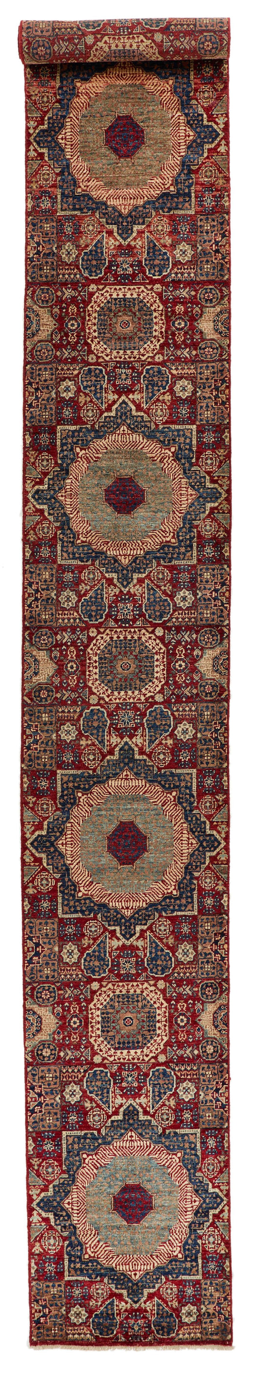 2x20 Red and Multicolor Anatolian Traditional Rug