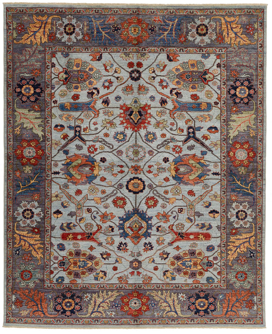 8x10 Gray and Purple Anatolian Traditional Rug