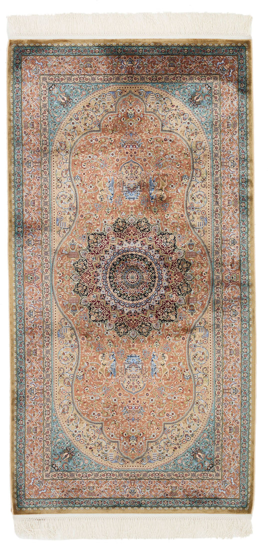 3x5 Brown and Multicolor Turkish Antep Rug