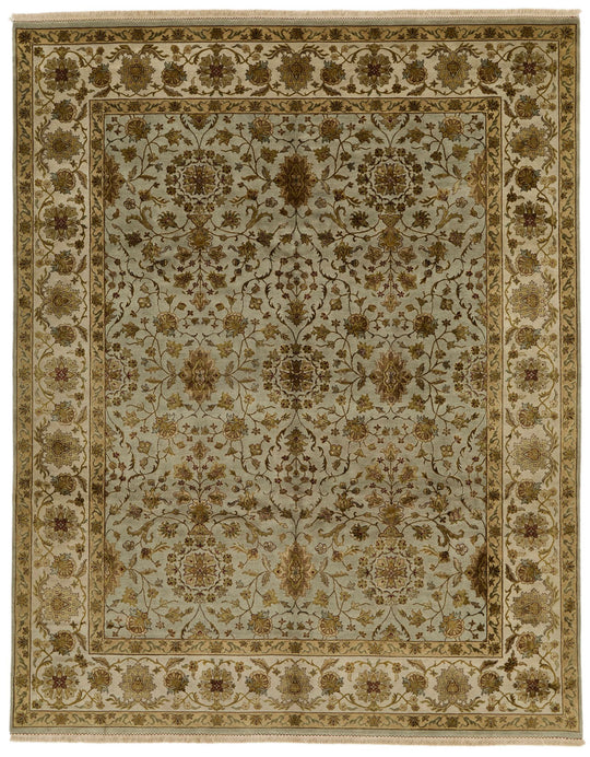 8x10 Gray and Ivory Turkish Silk Rug
