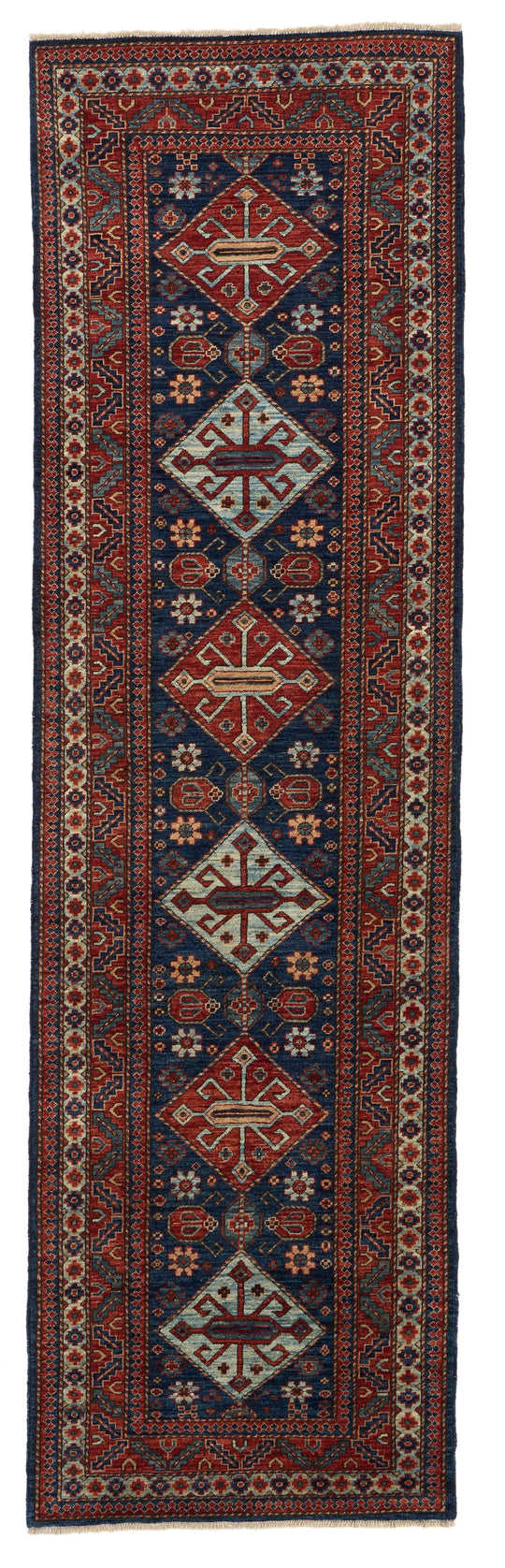 3x10 Navy and Red Traditional Runner