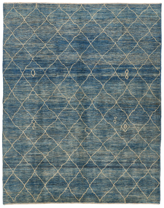 8x10 Light Blue and Beige Anatolian Traditional Rug