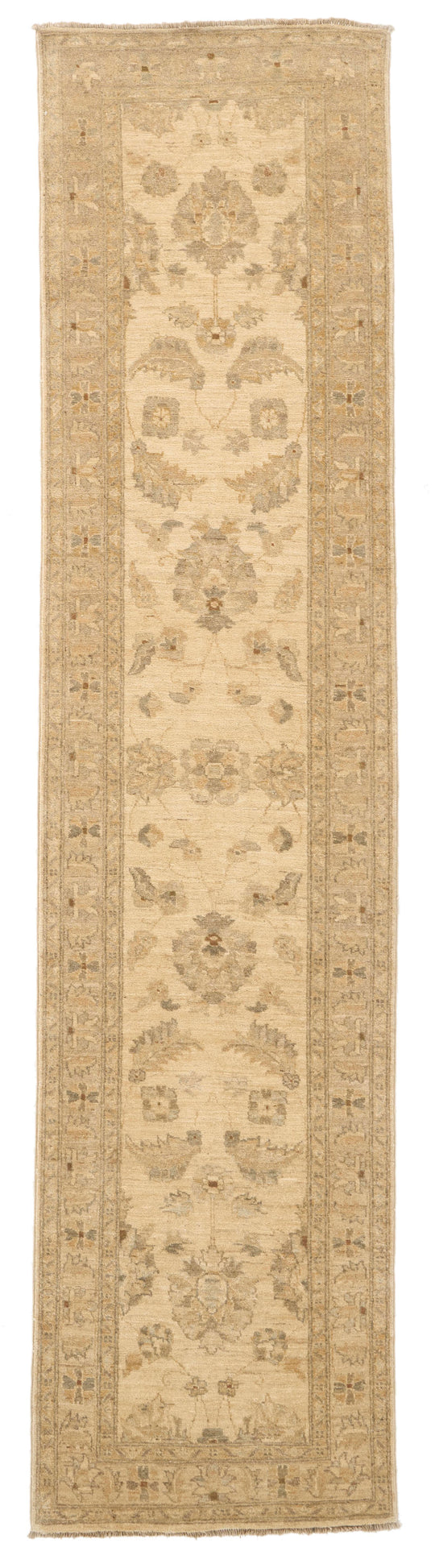 3x11 Ivory and Beige Turkish Traditional Runner