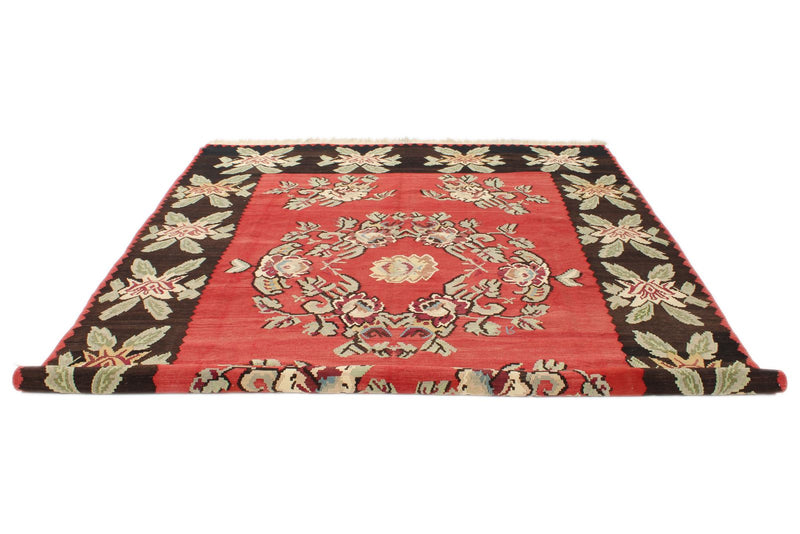 8x11 Red and Black Turkish Tribal Rug