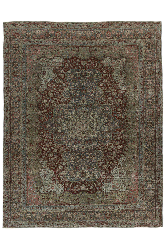 9x12 Red and Green Persian Rug