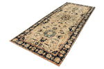 6x15 Ivory and Navy Turkish Traditional Runner