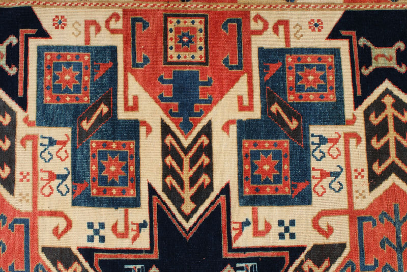 6x8 Multicolor Kazak Tribal Rug