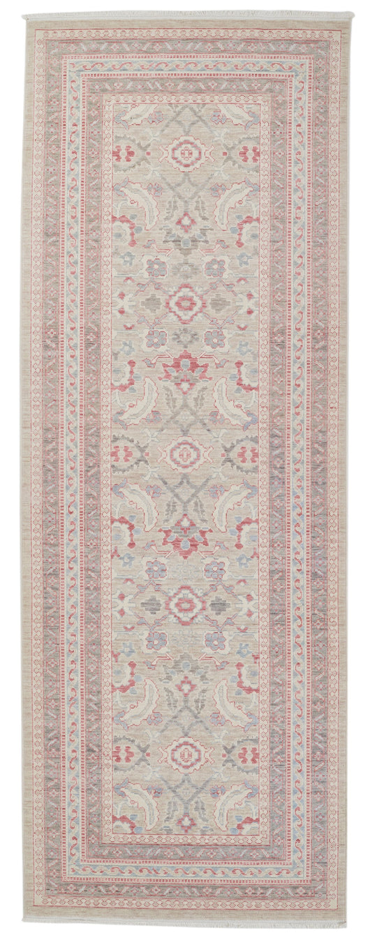 3x9 Beige and Brown Turkish Traditional Runner