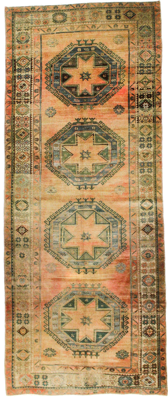 5x12 Red and Green Turkish Tribal Runner