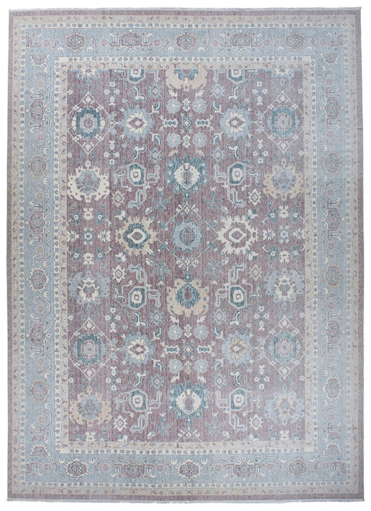 10x14 Purple and Blue Turkish Traditional Rug