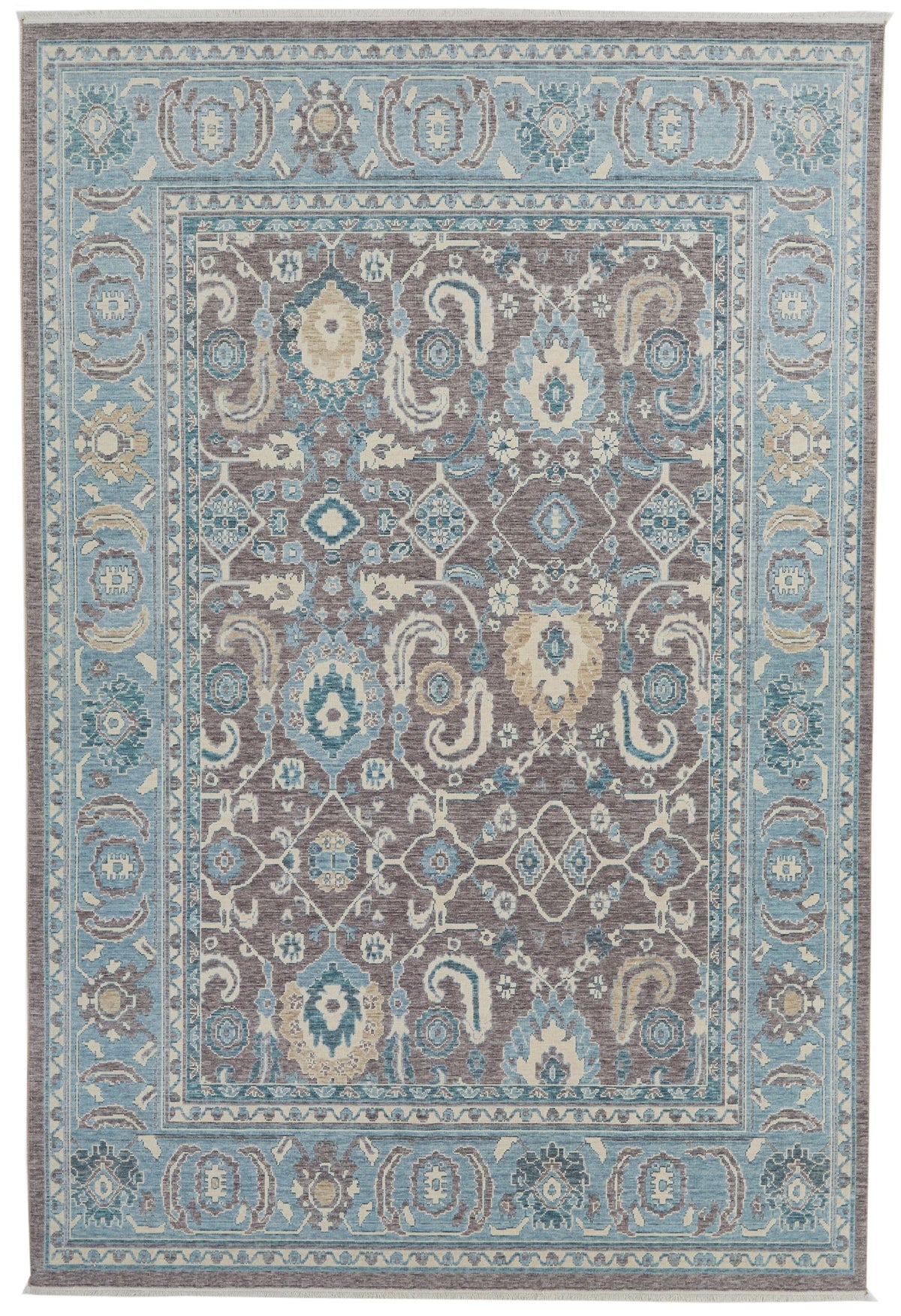7x10 Purple and Blue Turkish Traditional Rug