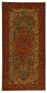 6x12 Green and Red Turkish Anatolian Runner