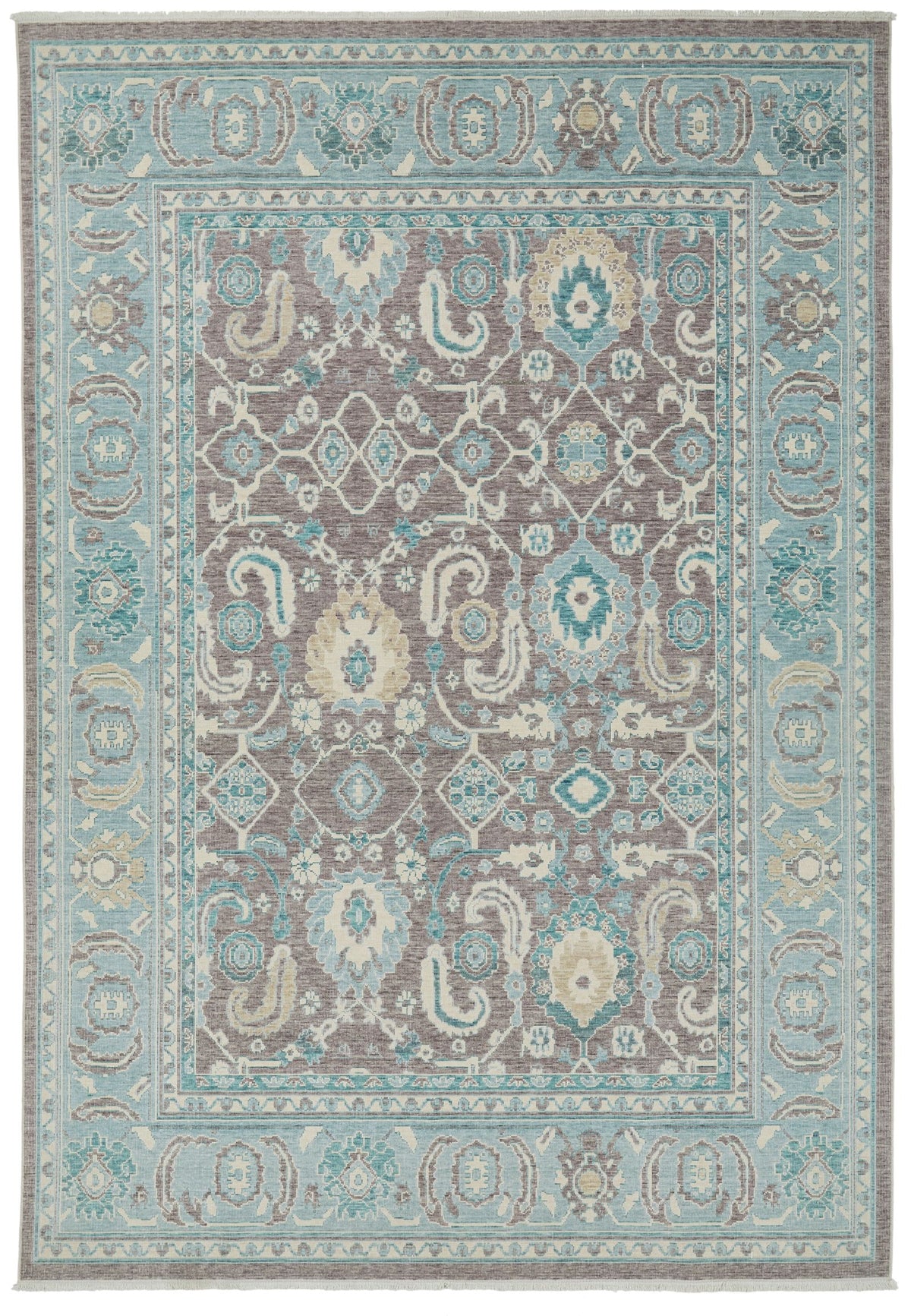 7x10 Purple and Blue Turkish Traditional Rug