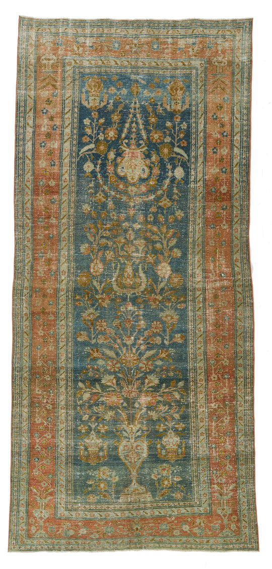 6x12 Blue and Rust Persian Traditional Runner