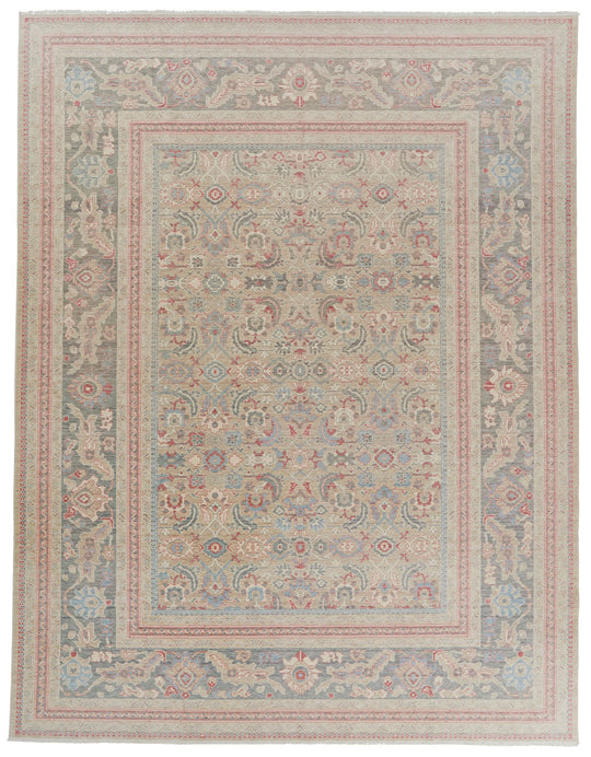 10x13 Beige and Gray Turkish Traditional Rug