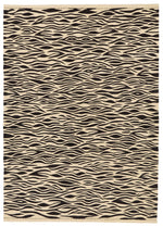 6x8 Black and Ivory Turkish Tribal Rug