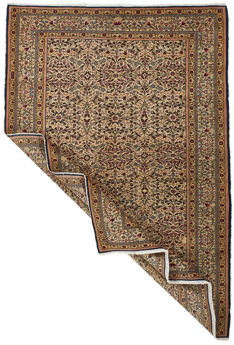 5x7 Beige and Ivory Turkish Traditional Rug